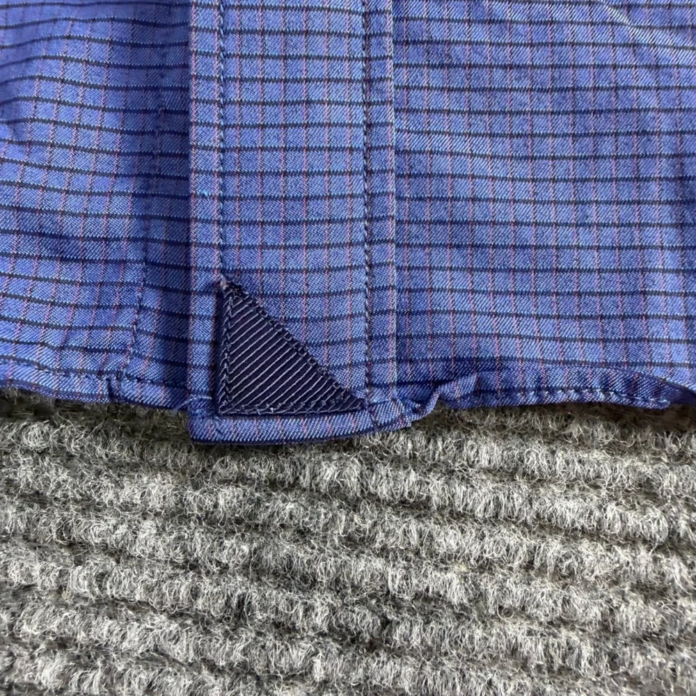 UNTUCKit Langhome Mens Large Blue Striped Performance Stretch Button Down Shirt